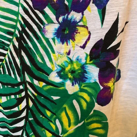 Stein Mart Multicolored Bedazzled Tropical Pattern Shirt - Picture 6 of 7